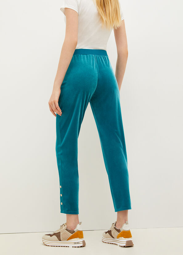 Pantalon Liu Jo Chenille Jogging Femme Vert | FLV-924063