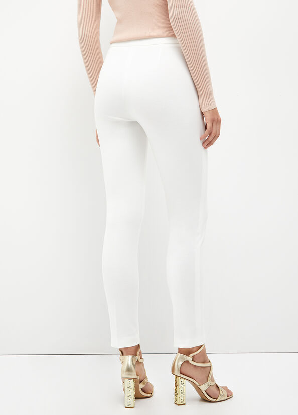 Pantalon Liu Jo Cigarette Femme Blanche | GZF-592740