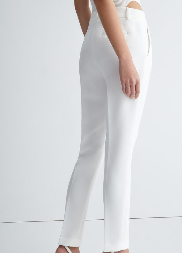 Pantalon Liu Jo Cigarette Femme Blanche | XMK-746528