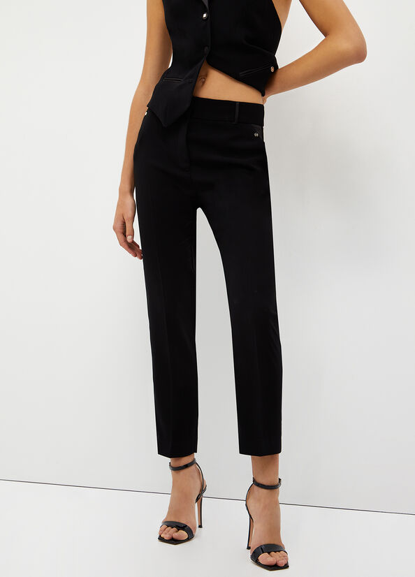 Pantalon Liu Jo Crepe Femme Noir | PLB-561304