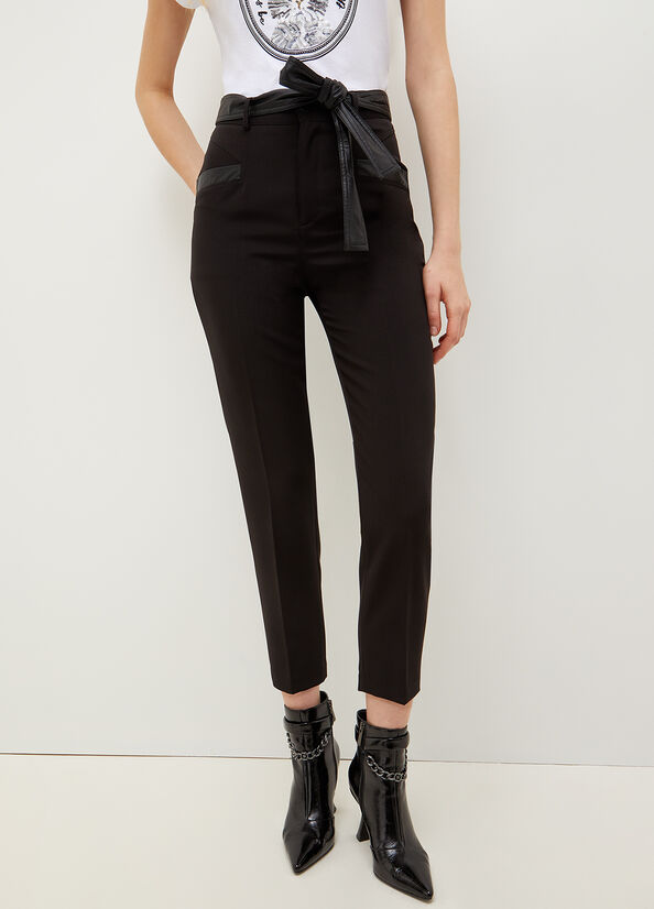 Pantalon Liu Jo Cropped With Femme Noir | VAE-034786