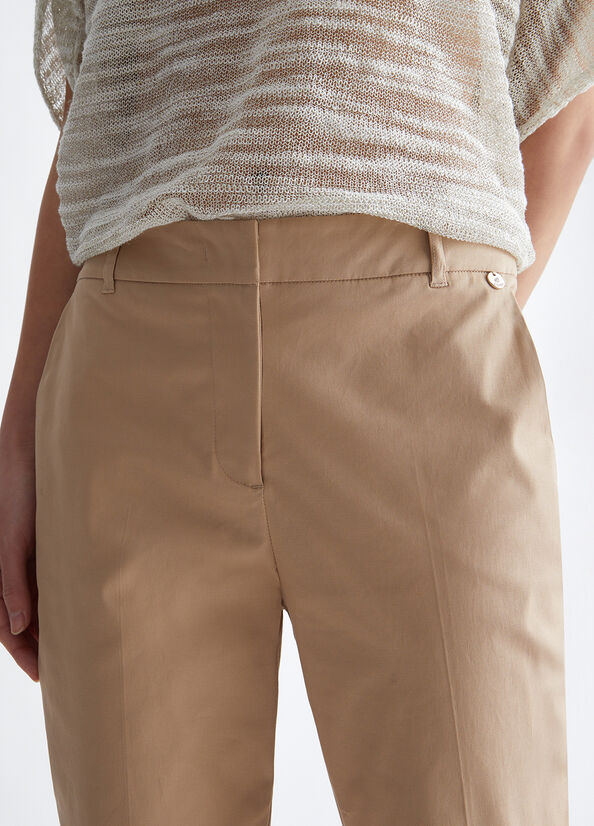 Pantalon Liu Jo Eco-Friendly Cigarette Femme Beige | SDC-492630