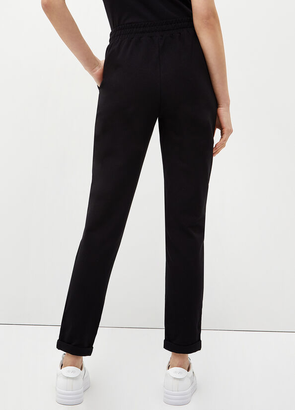 Pantalon Liu Jo Eco-Friendly Jogging Femme Noir | CLT-740328