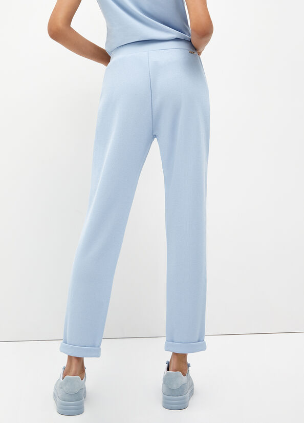 Pantalon Liu Jo Eco-Friendly Jogging Femme Bleu Clair | TBA-409265