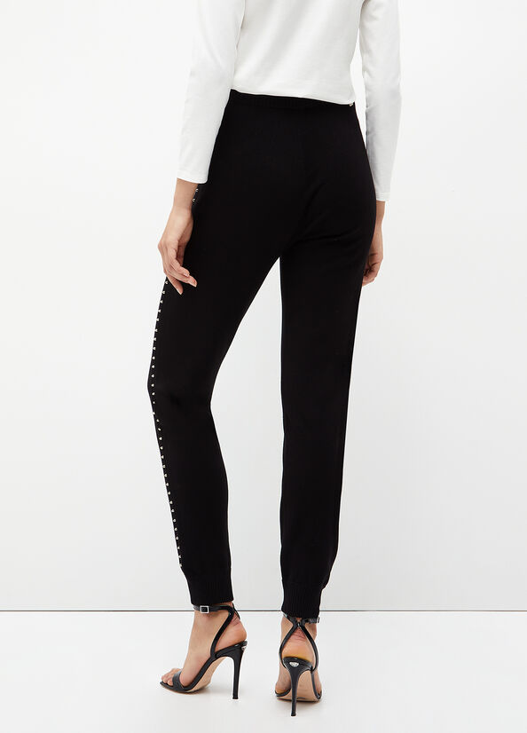 Pantalon Liu Jo Eco-Friendly With Studs Femme Noir | WBD-487530