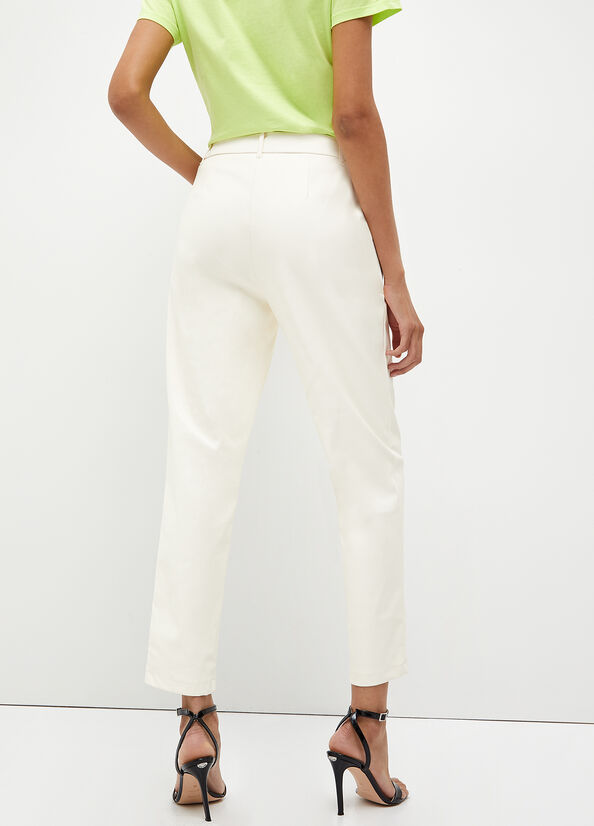 Pantalon Liu Jo Fabric Femme Blanche | DGQ-392085