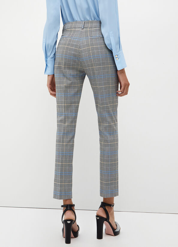 Pantalon Liu Jo Glen Plaid Femme Grise | AVQ-218605