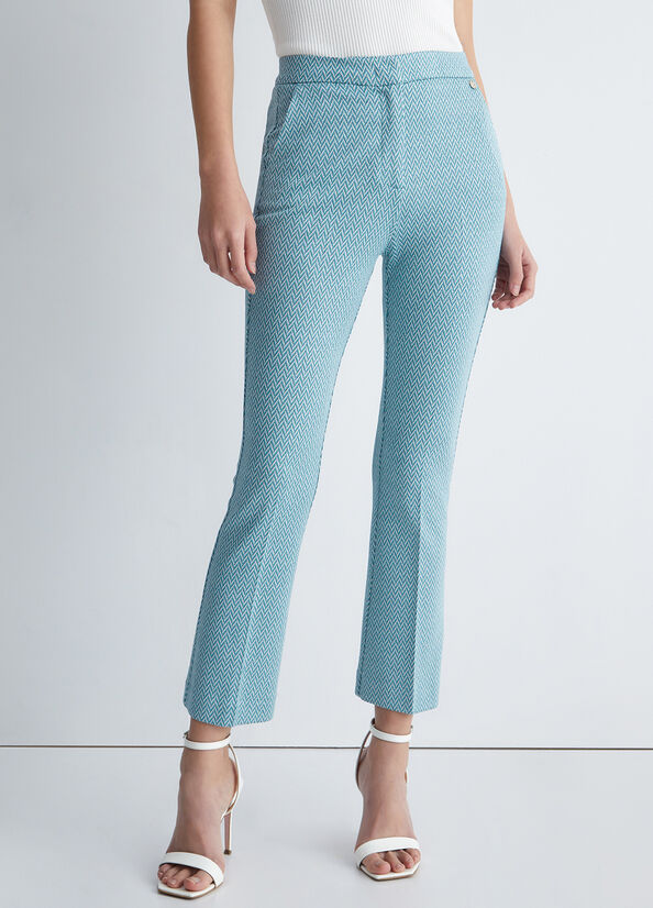 Pantalon Liu Jo Jacquard Femme Bleu Clair | PLR-278340