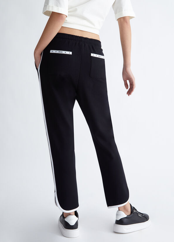 Pantalon Liu Jo Jogging Femme Noir Blanche | TUR-634278