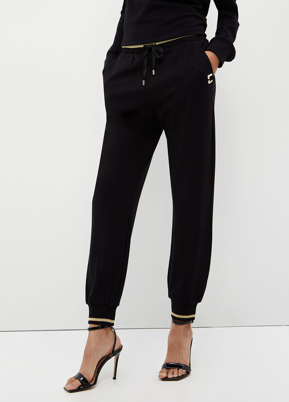 Pantalon Liu Jo Jogging In Jersey Femme Noir | OPJ-620459