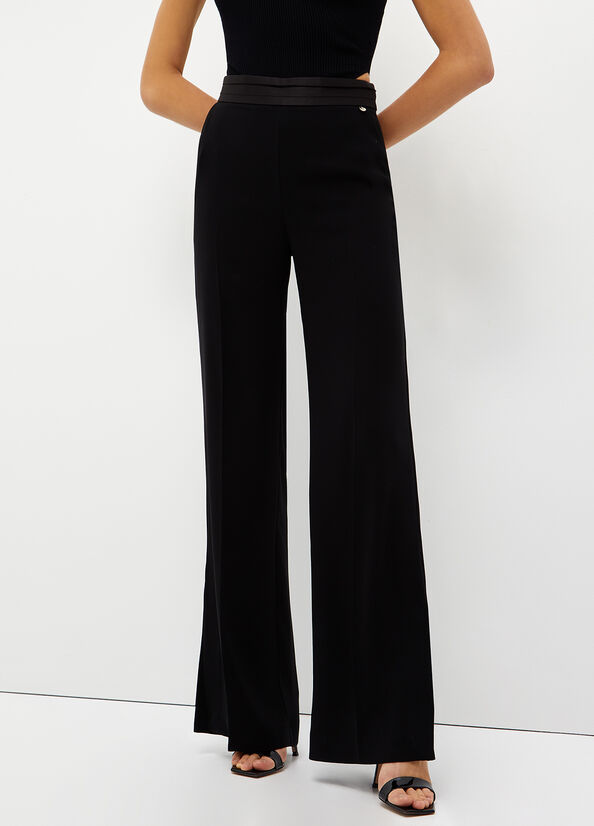 Pantalon Liu Jo Palazzo Femme Noir | RVJ-987643