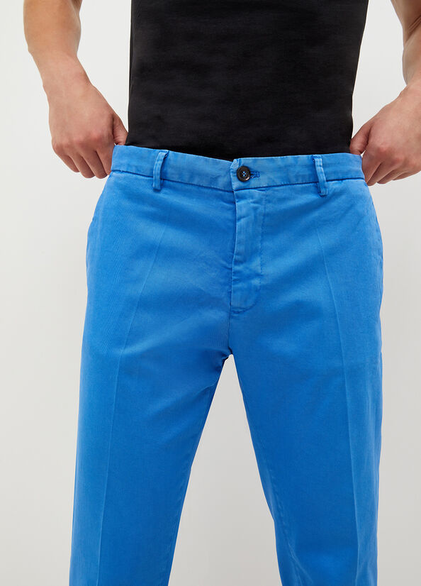 Pantalon Liu Jo Regular Fit Chinos Homme Bleu Royal Bleu | QSN-254063