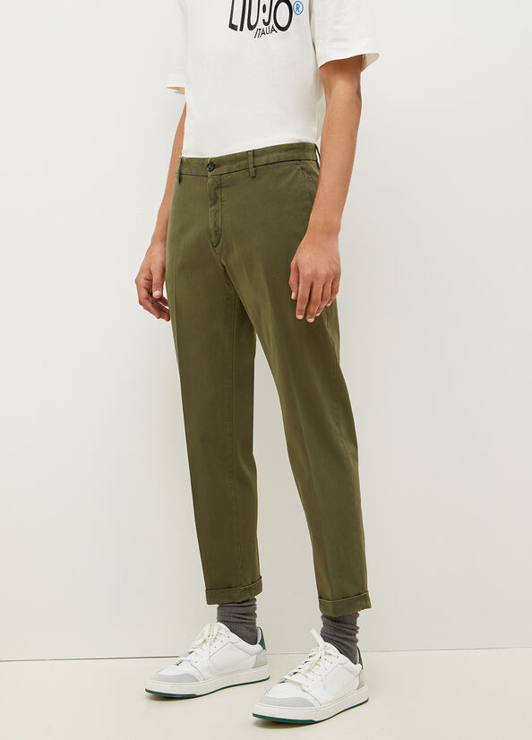 Pantalon Liu Jo Regular Fit Chinos Homme Vert | QVS-680715