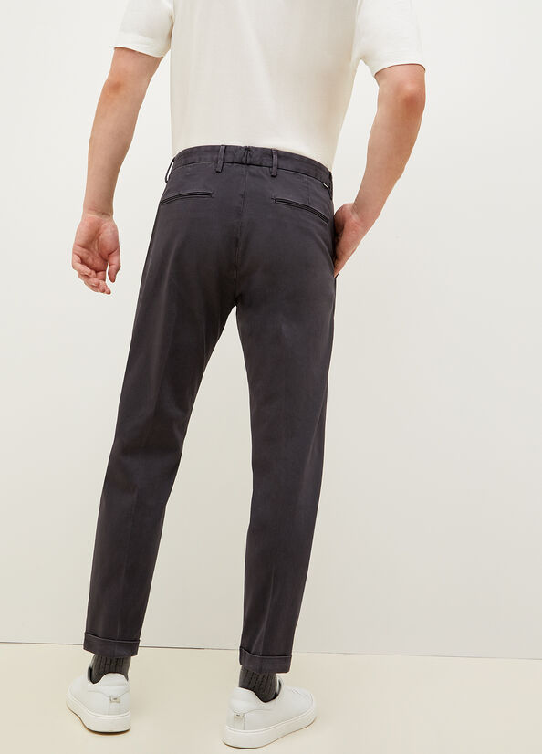 Pantalon Liu Jo Regular Fit Chinos Homme Grise Foncé | RAZ-819572