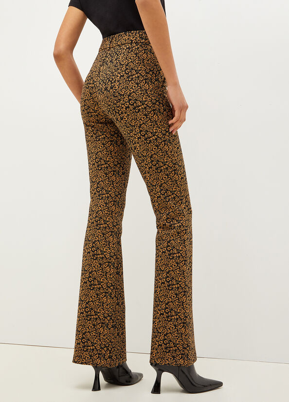 Pantalon Liu Jo Stretch Coton Blend Animal Print Femme Marron | QKC-750341