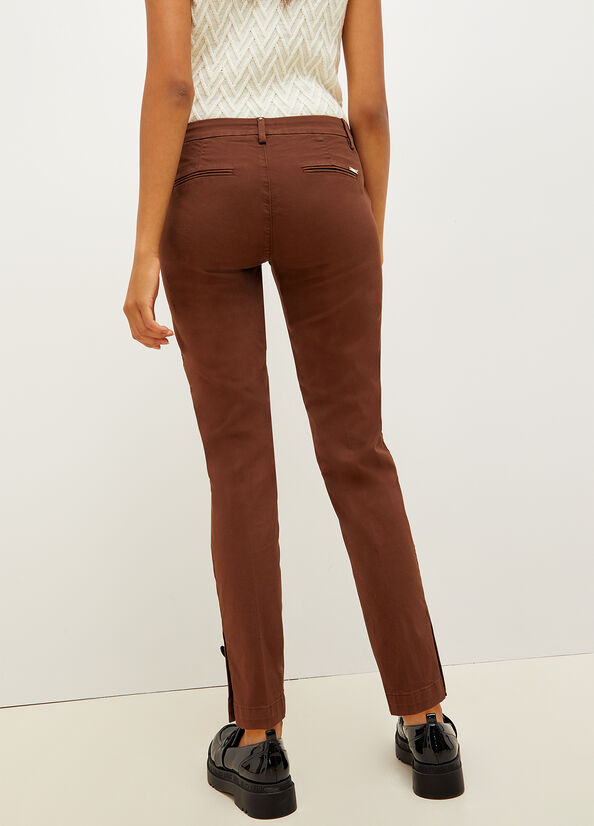 Pantalon Liu Jo Stretch Coton Chinos Femme Marron | MOQ-482536