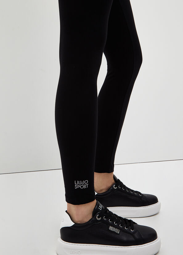 Pantalon Liu Jo Stretch Jersey Leggings Femme Noir | SYL-620378