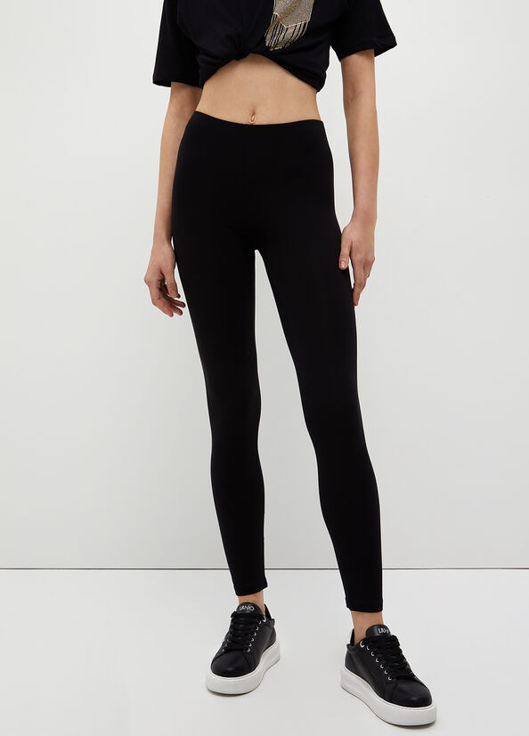 Pantalon Liu Jo Stretch Jersey Leggings Femme Noir | SYL-620378