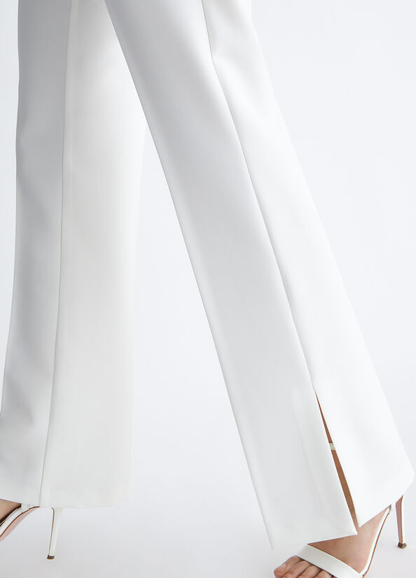 Pantalon Liu Jo Stylish White With Slits Femme Blanche | FLN-508147