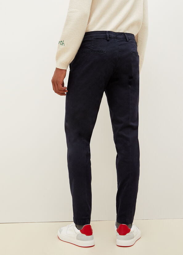 Pantalon Liu Jo Super Slim Chino Homme Bleu Foncé | TQK-046329