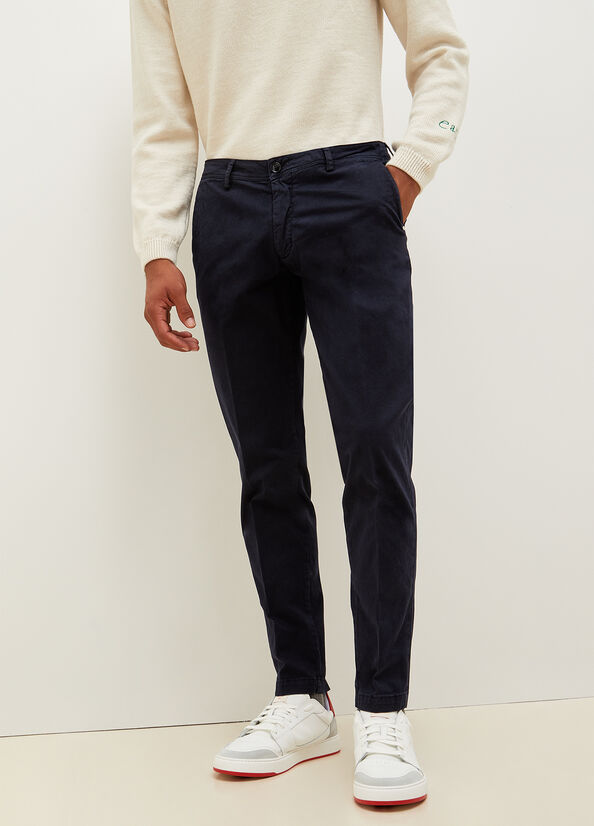 Pantalon Liu Jo Super Slim Chino Homme Bleu Foncé | TQK-046329