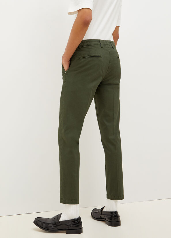 Pantalon Liu Jo Super Slim Chino Homme Vert | DHB-468395