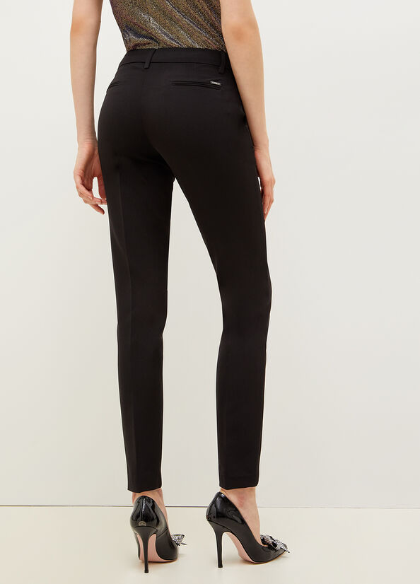 Pantalon Liu Jo Twill Chinos Femme Noir | BXT-397106