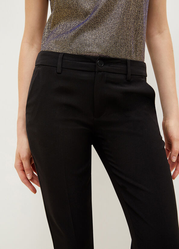 Pantalon Liu Jo Twill Chinos Femme Noir | BXT-397106