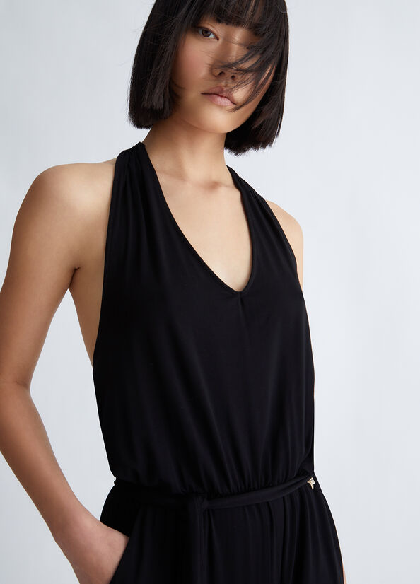 Peignoir Liu Jo Eco-Friendly Jumpsuit Femme Noir | UQR-617240