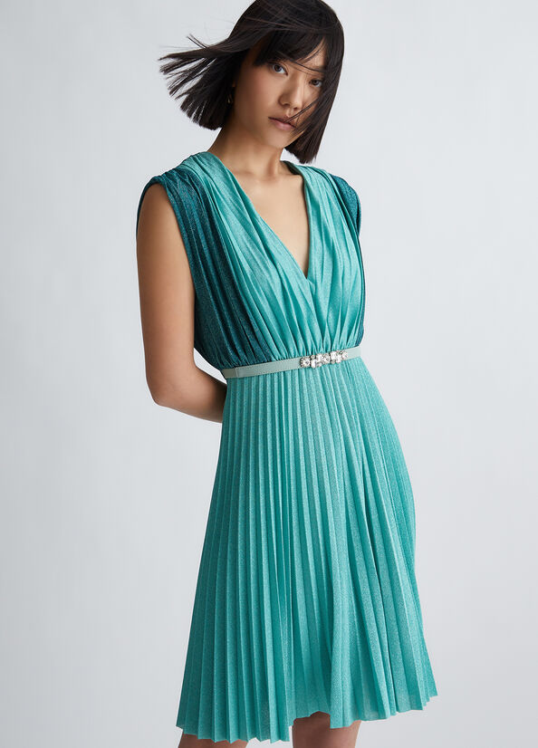 Peignoir Liu Jo Plissé Formal Femme Turquoise Clair Vert | KLA-364159