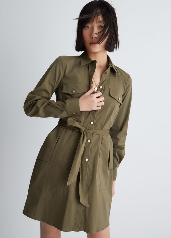 Peignoir Liu Jo Poplin Femme Vert Olive | JOQ-825431