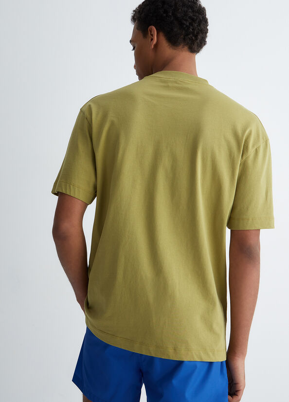 Polos Liu Jo With Embossed Logo Homme Vert Olive | DFQ-830196