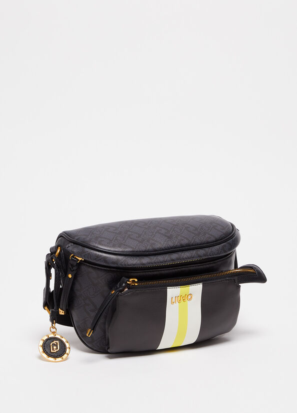 Sac Banane Liu Jo Eco-FriendlyWith Logo And Charm Femme Noir | IFH-520467