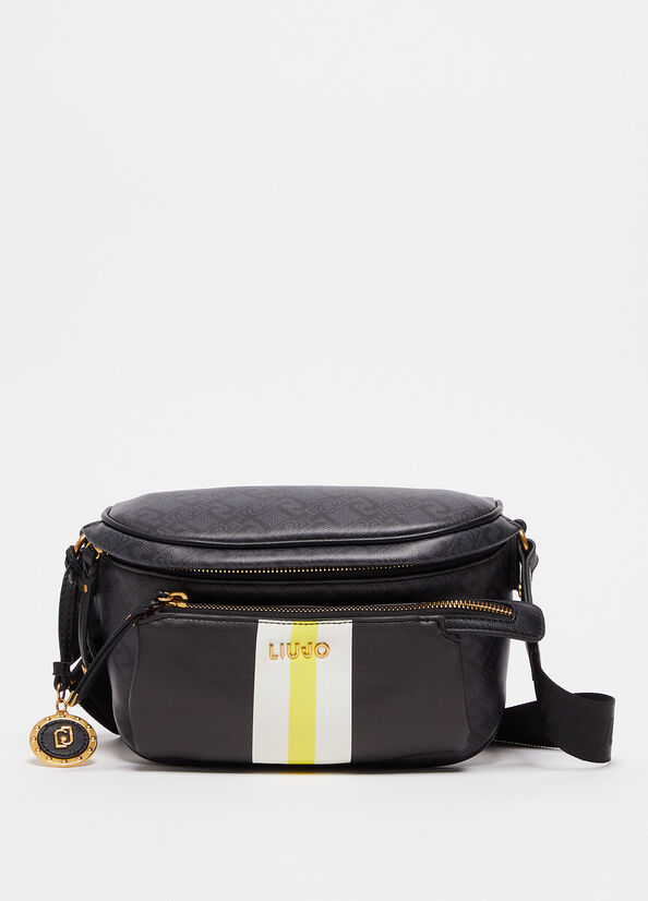 Sac Banane Liu Jo Eco-FriendlyWith Logo And Charm Femme Noir | IFH-520467