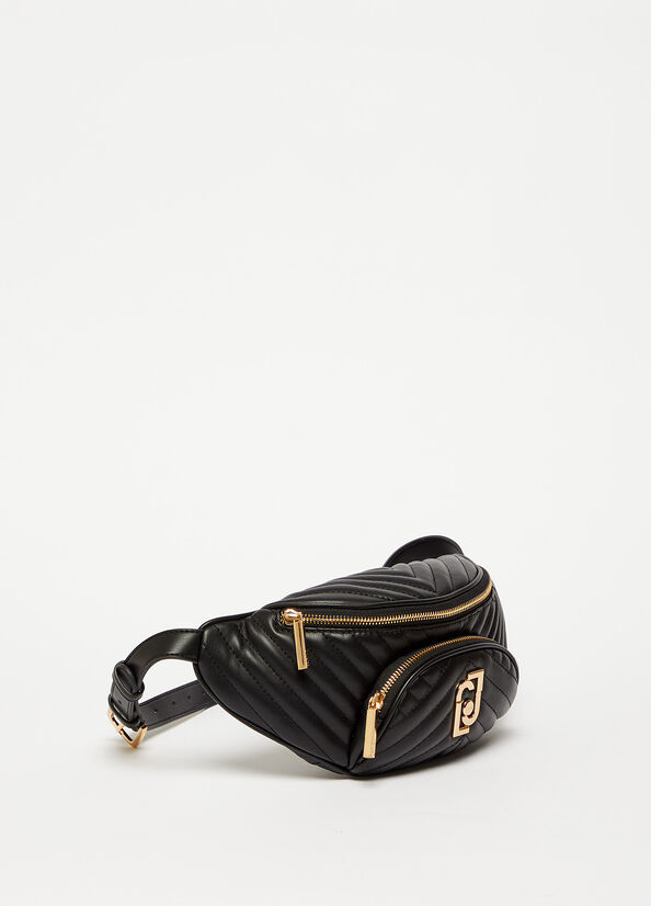 Sac Banane Liu Jo Eco-Friendly Matelassé Femme Noir | XHW-465081