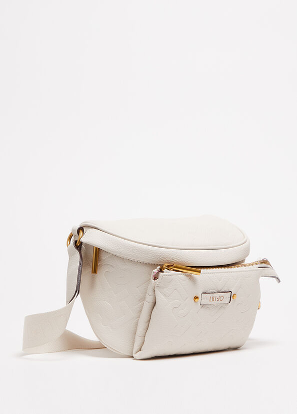 Sac Banane Liu Jo Pouch With Logo Femme Beige | RIF-917346