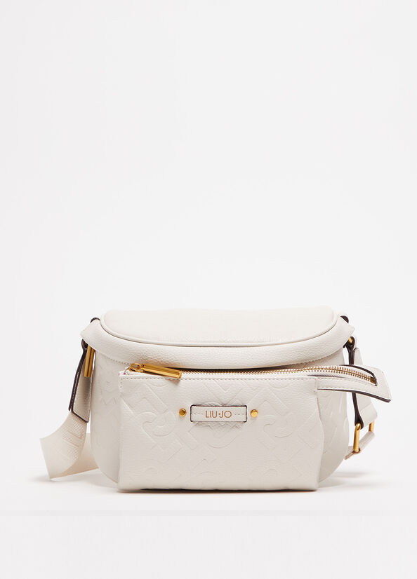 Sac Banane Liu Jo Pouch With Logo Femme Beige | RIF-917346