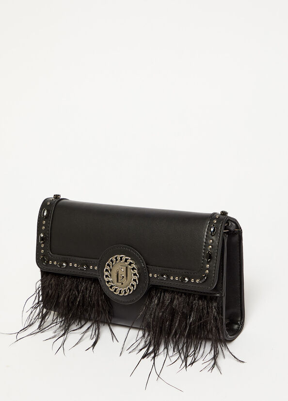 Sac Clutch Liu Jo Eco-Friendly Femme Noir | YAO-675394