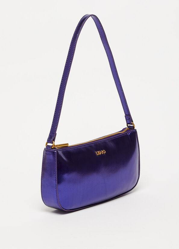 Sac Clutch Liu Jo Laminate With Logo Femme Violette | DXZ-139286