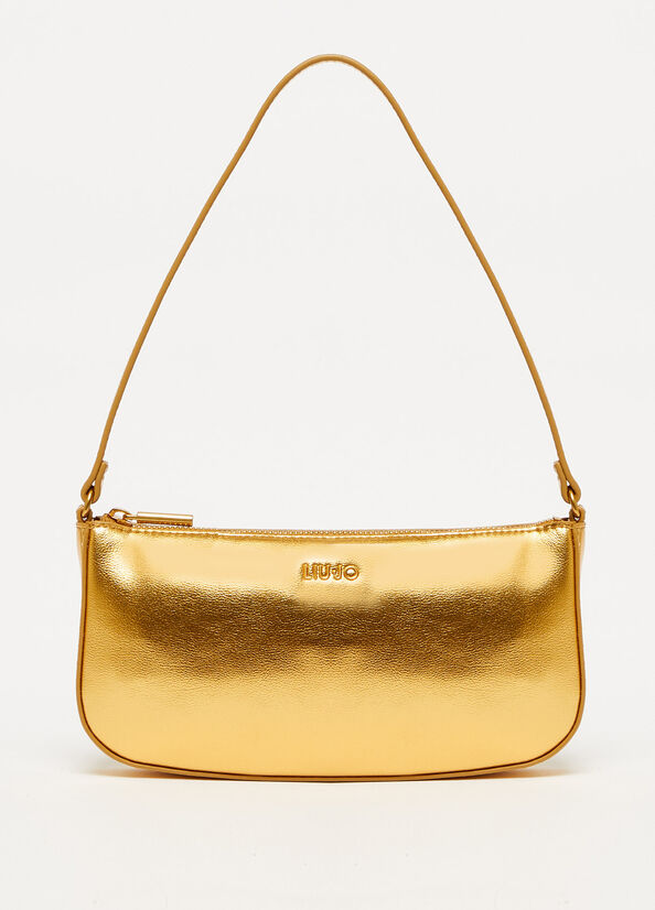 Sac Clutch Liu Jo Laminate With Logo Femme Doré | LGH-132405