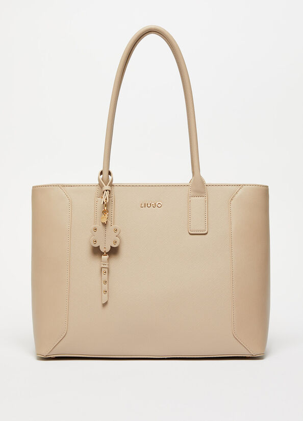 Sac Shopping Liu Jo Eco-FriendlyWith Charm Femme Grise | VML-219786