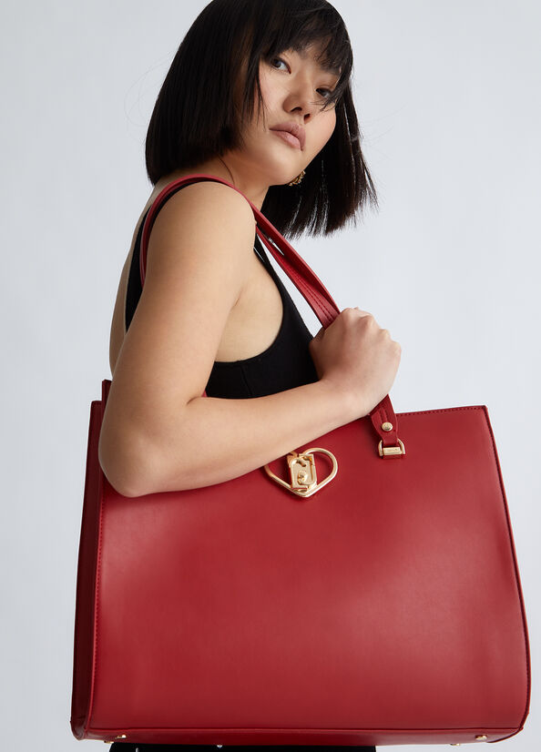 Sac Shopping Liu Jo Eco-FriendlyWith Heart Femme Rouge | OYA-354690