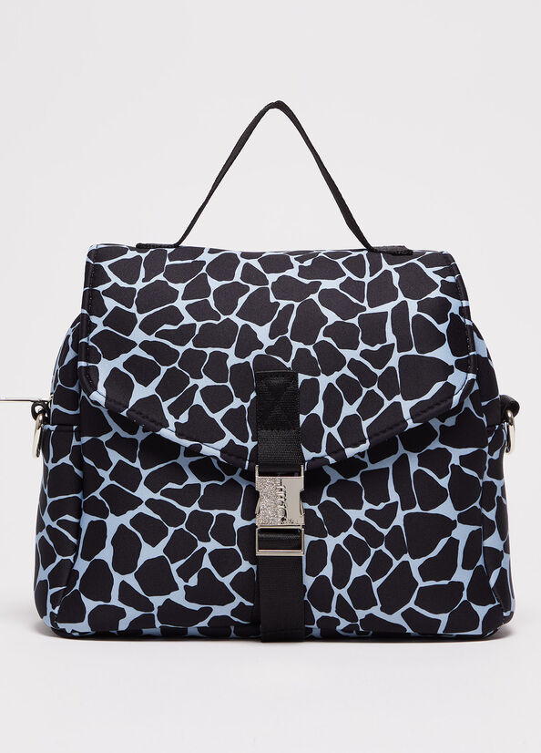 Sac À Main Liu Jo Animal Print Trunk Femme Bleu | PCJ-147532