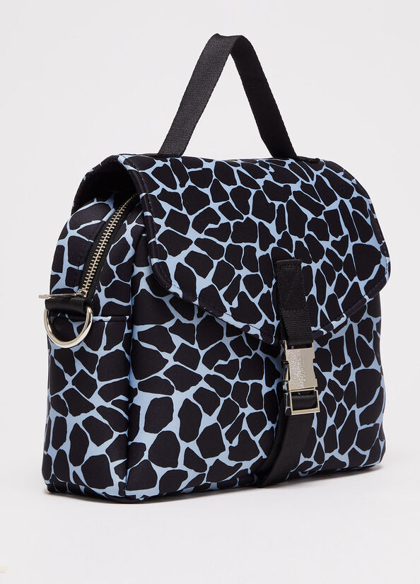 Sac À Main Liu Jo Animal Print Trunk Femme Bleu | PCJ-147532