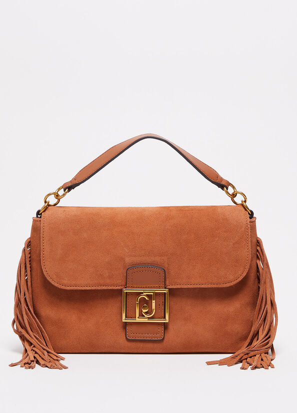 Sac À Main Liu Jo Daim With Fringes Femme Marron | GAU-039614