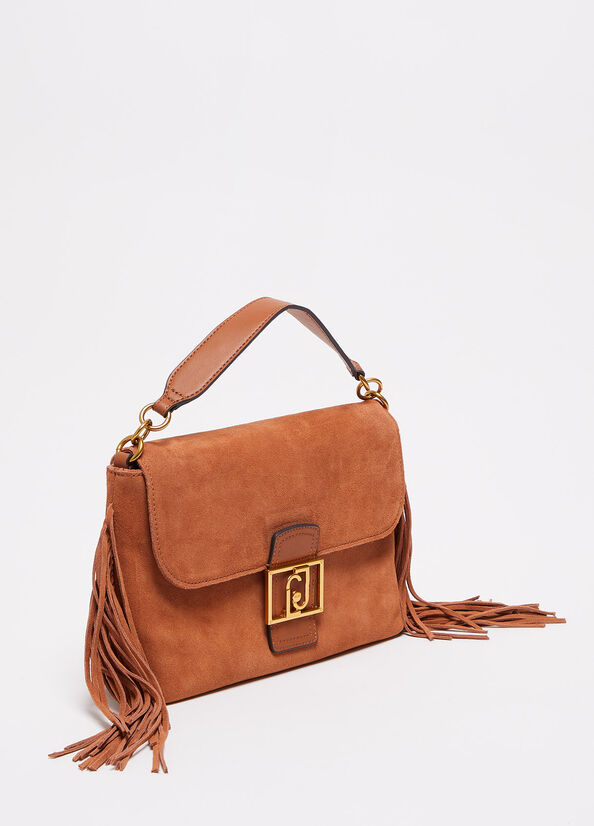 Sac À Main Liu Jo Daim With Fringes Femme Marron | GAU-039614