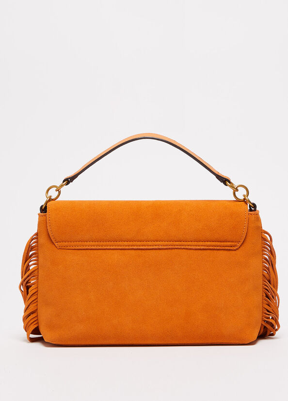 Sac À Main Liu Jo Daim With Fringes Femme Orange | SQG-068475