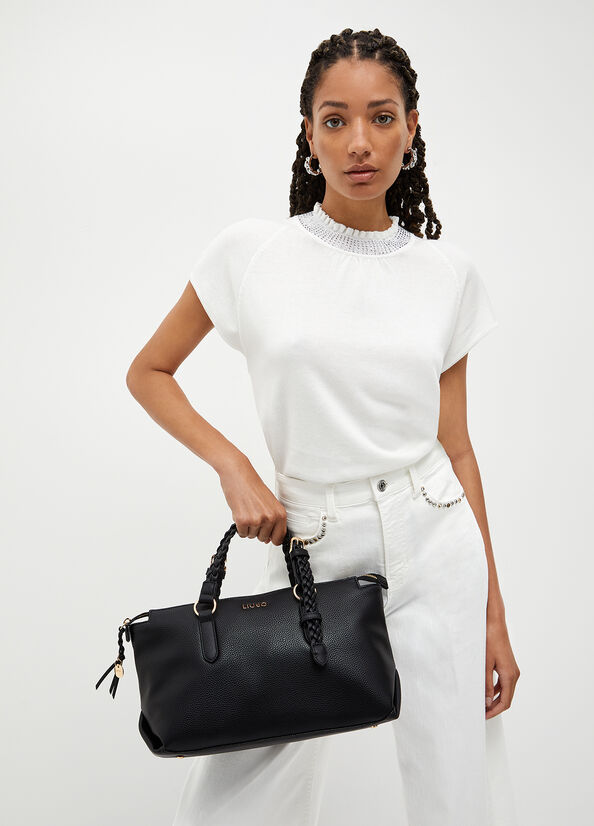 Sac À Main Liu Jo Eco-Friendly Femme Noir | FMK-172405