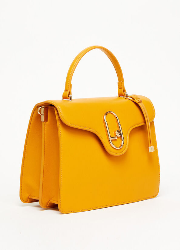 Sac À Main Liu Jo Eco-Friendly With Charm Femme Jaune | DVU-783509