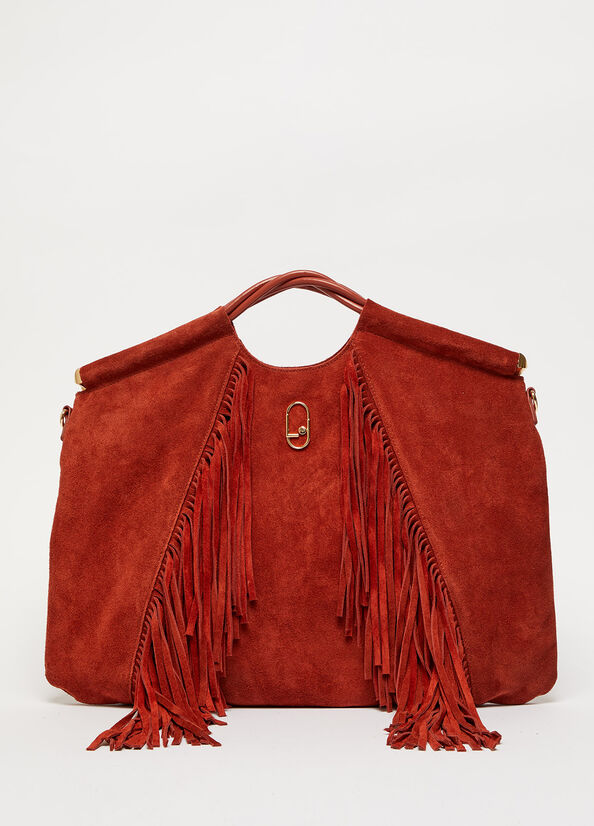 Sac À Main Liu Jo LeatherWith Fringes Femme Rouge | PNJ-691075